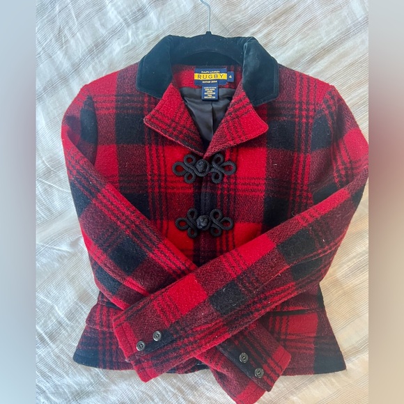 Raphael Lauren Rugby Plaid Winter Jacket. Size 4. - Picture 5 of 9
